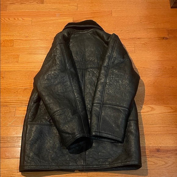 Men’s Calafate 100% Shearling Black Leather Field Jacket - Picture 7 of 8